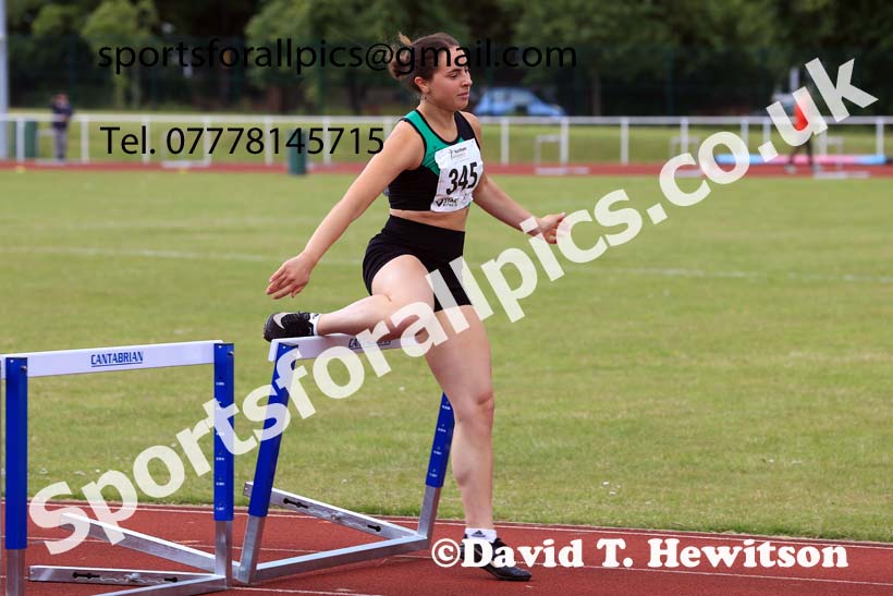 Womens Under-20s 400 metres hurdles, 2024 Northern Senior and Under-20s Track and Field Champs, Middlesbrough.  Photo: David T. Hewitson/Sports for All Pics